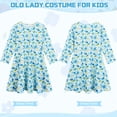 thumbnail image 4 of Benylion Girls Old Lady Costume 100 Days of School Kids Granny Dress 100 Year Grandma Halloween Cosplay Outfit for 3-4 Years, 4 of 9