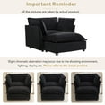 thumbnail image 6 of Oversized Accent Chair with Ottoman, Chenille Single Sofa Armchair with 3 Throw Pillows and Curved Armrest, Modern Reading Chair for Bedroom, Office, Apartment, Black, 6 of 9