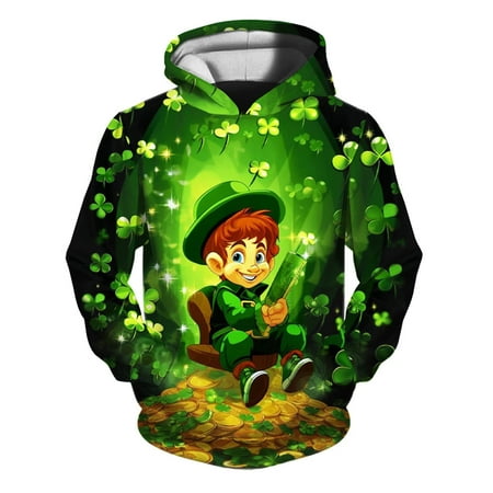 

Little Boys Girls Kids Hooded Unisex Sweatshirt 3D St. Patrick s Day Printed Pullover Hoodie for Girls Boys with Pocket Sisters That Hoodie Teen Boys Ecu Kids Sweatshirt Toddler Winter Clothes Boys