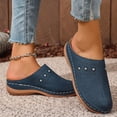 thumbnail image 3 of Stylago Womens Slip on Mules Slippers Closed Toe Wedge Sandals Casual Arch Support Slide Shoes Ladies Outdoor Walking Sandal Size 6.5 Blue, 3 of 7