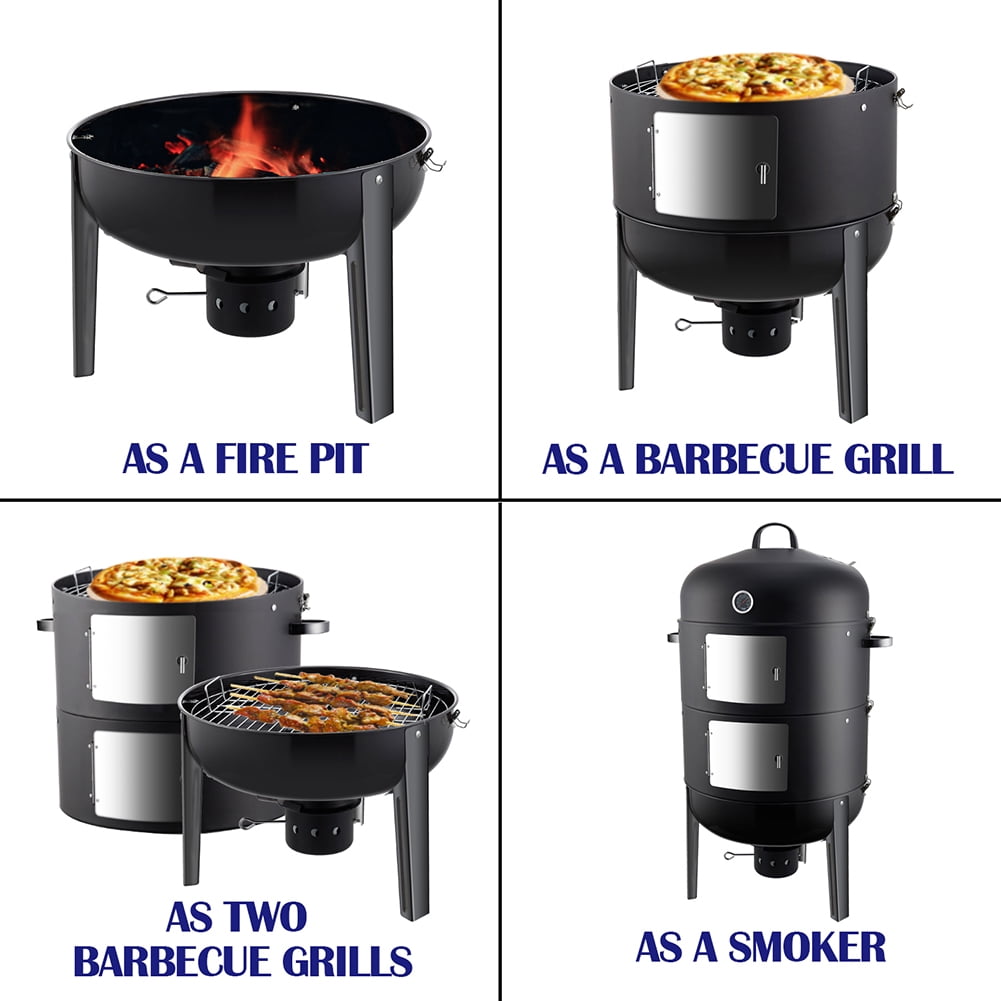 laraVist 20 Inch Charcoal Vertical Smoker Grill with Adjustable Vents