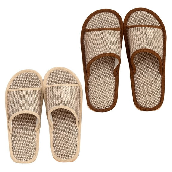 OUNONA Unisex Open Toe Slippers Indoor Footwear Plastic 2 Pairs