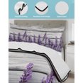 thumbnail image 4 of Spring Lavender Twin Size Down Alternative Comforter,Lightweight Comforter Quilt Bedding Set with Pillow Shams Botanical Purple Floral Vintage Wood Grain Bed Comforter Duvet Insert 68"x86", 4 of 7