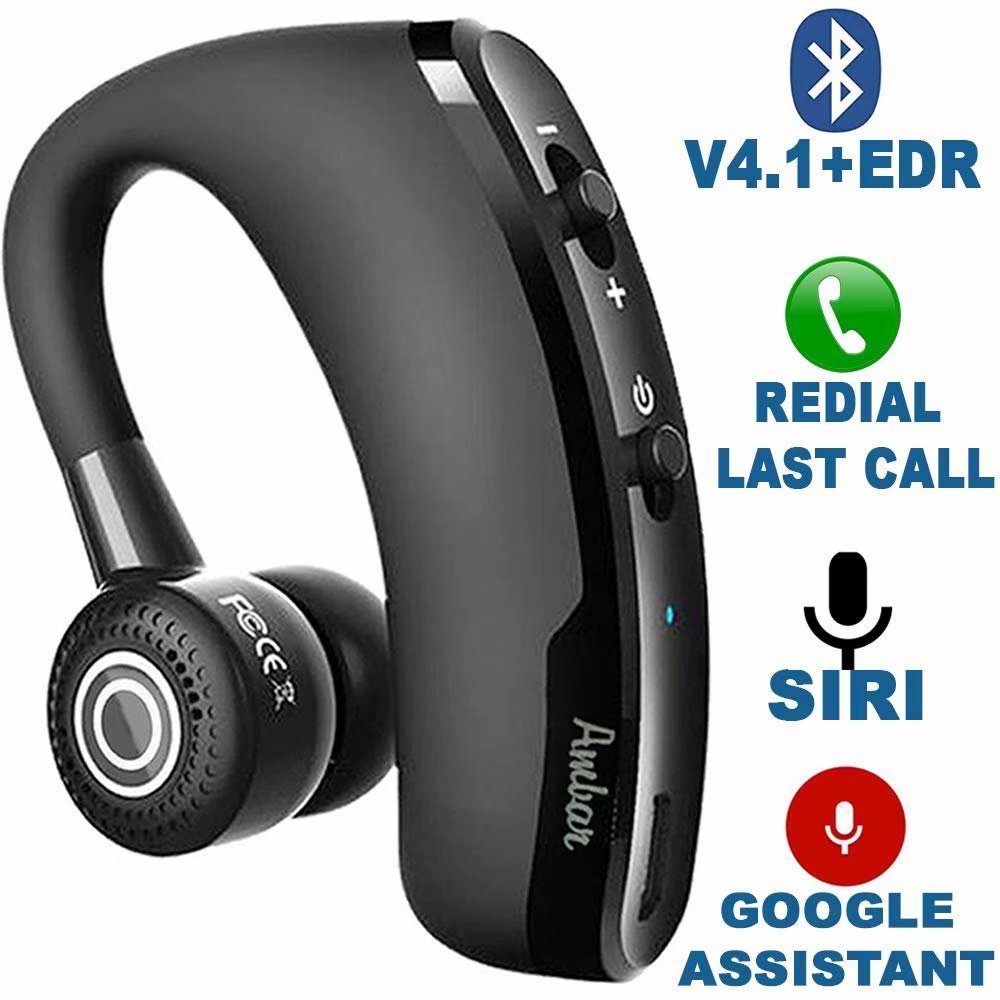 V9 Business Wireless CSR Headset/Earphone Voice Control V4.1 Phone Handsfree MIC Music for iPhone Huawei Samsung and Xiaomi with NFC Function - image 1 of 7