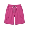 thumbnail image 6 of Hiking Shorts for Women High Waisted Pull On Cargo Casual Golf Water Resistant Bermuda Shorts with Drawstring Hot Pink, 6 of 9