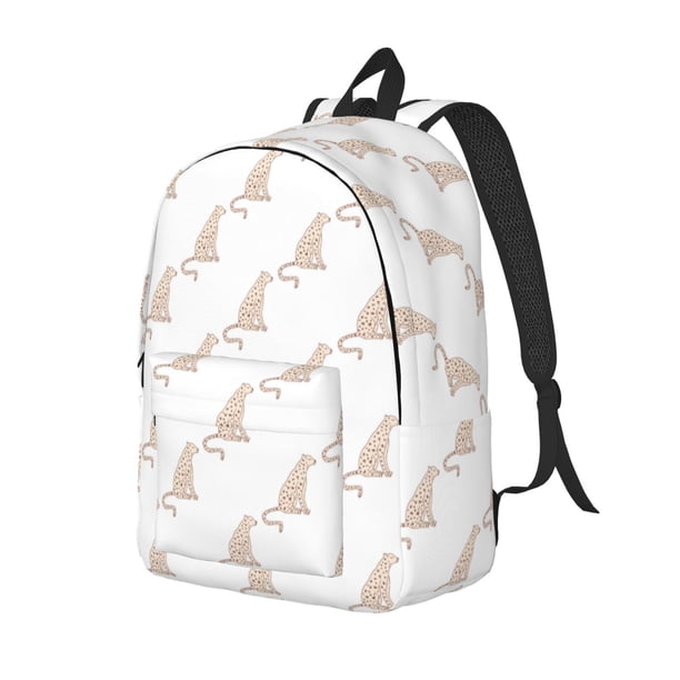 Easygdp Leopard Print Mochila de Lona Resistente para Laptop, Compatible con Laptops de 15 a 17 pulgadas, Ideal para Escuela, Trabajo y Viajes-Medium