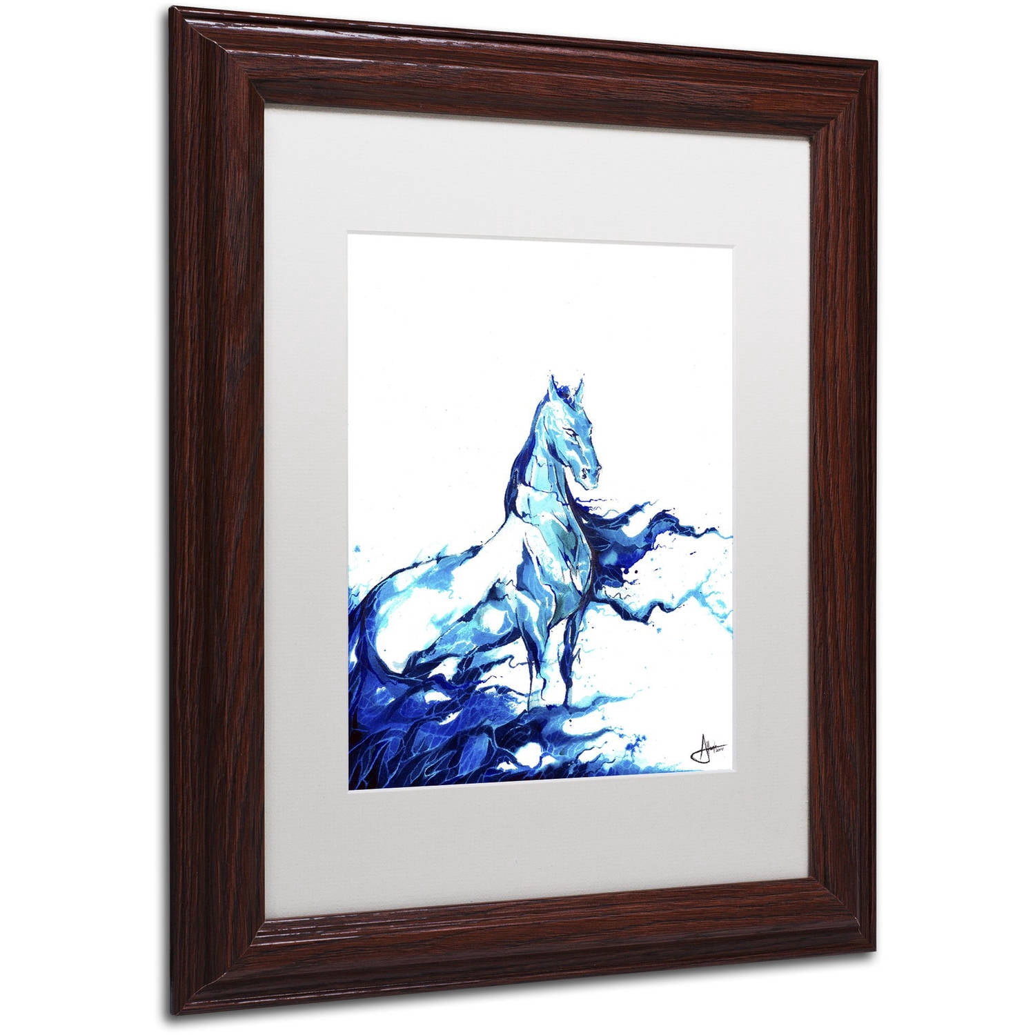Trademark Fine Art 'Poseidon' Canvas Art by Marc Allante, White Matte, Wood Frame