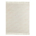 thumbnail image 4 of 50" X 60" Cream Kantha Cotton Striped Throw Blanket with Embroidery, 4 of 5