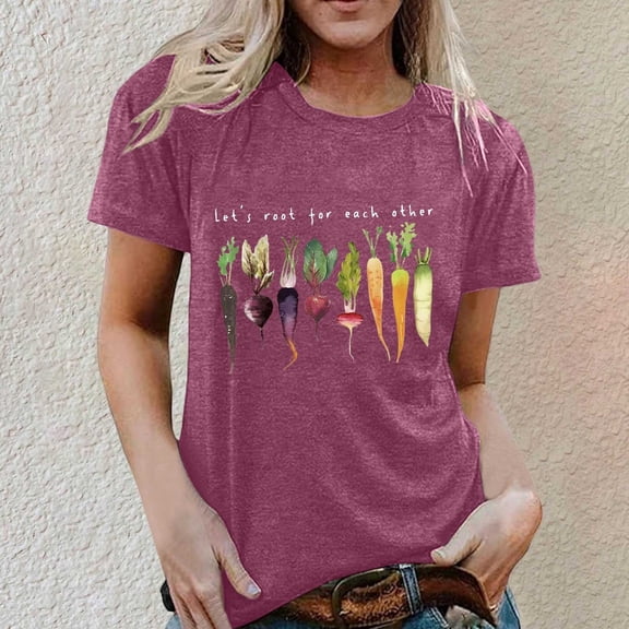 Womens 2026 Spring Casual Tops Short Sleeve Graphic Print Tshirt Trendy Crew Neck Tees