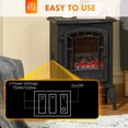 thumbnail image 5 of HOMCOM Electric Fireplace Stove with Overheat Protection 750W/1500W Black, 5 of 10