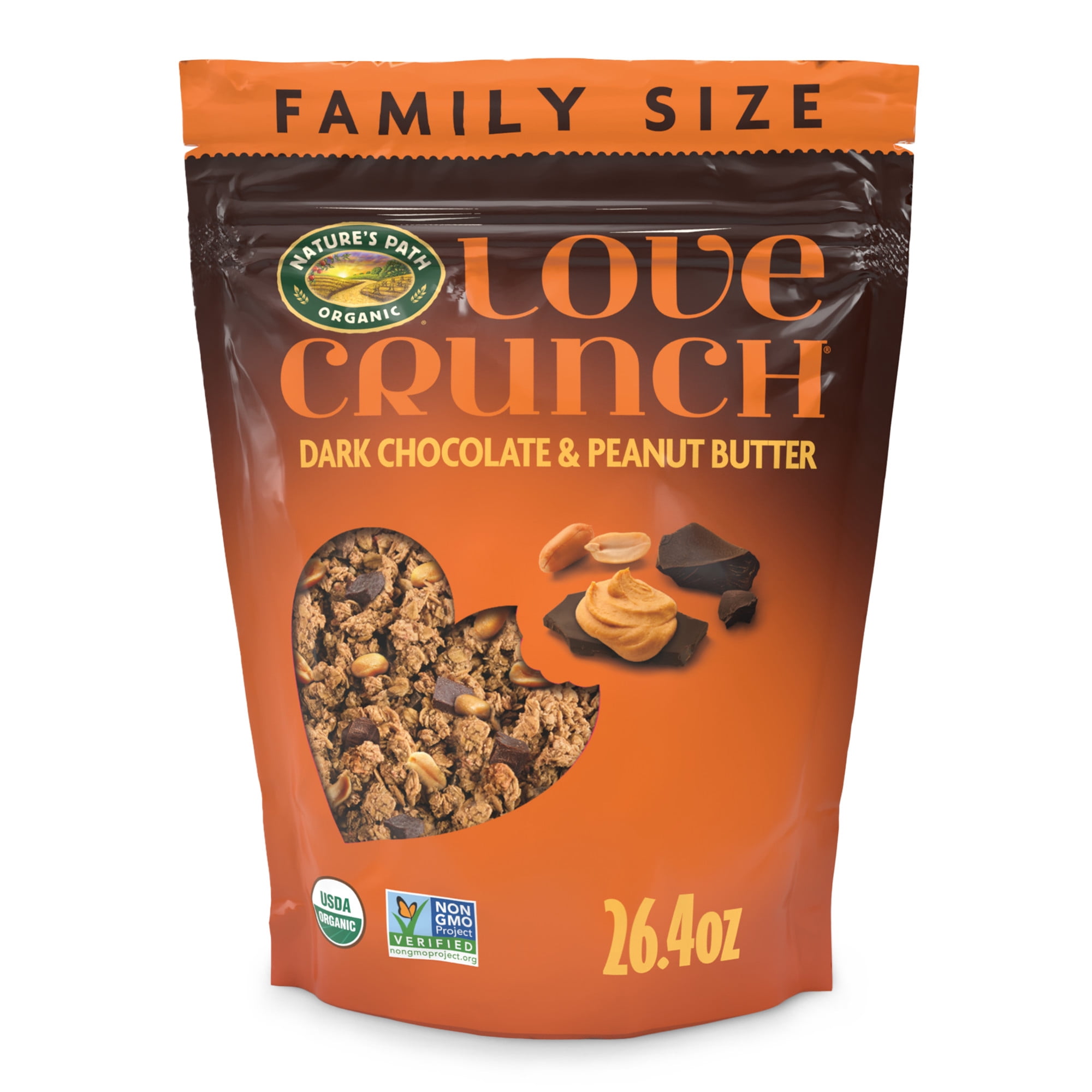 Love Crunch Organic Granola, Dark Chocolate & Peanut Butter, 26.4oz Pouch