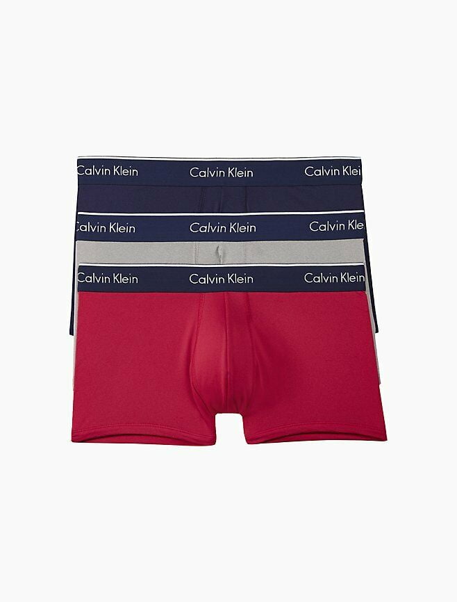Calvin Klein NP2034O Men's Multicolor Polyester 3-Pack Trunk Underwear UW54  (XL) 