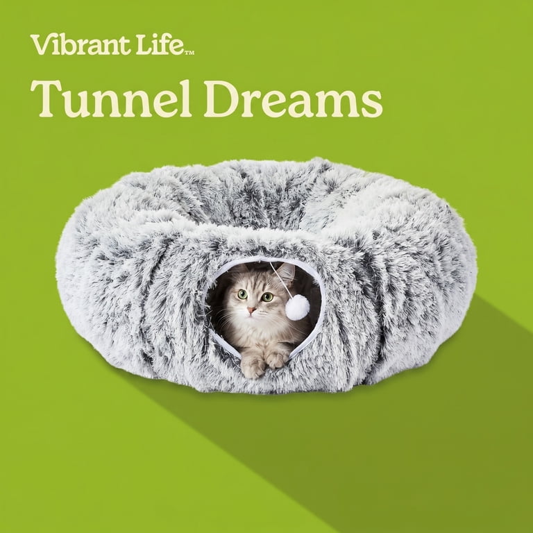 Vibrant Life Multi-Function Cat Tunnel, Gray, 32 In photo 4