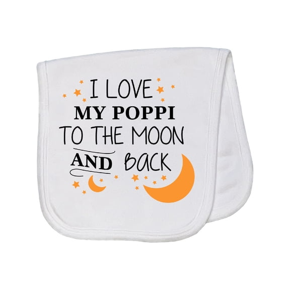 Inktastic I Love My Poppi to the Moon and Back Baby Burp Cloth