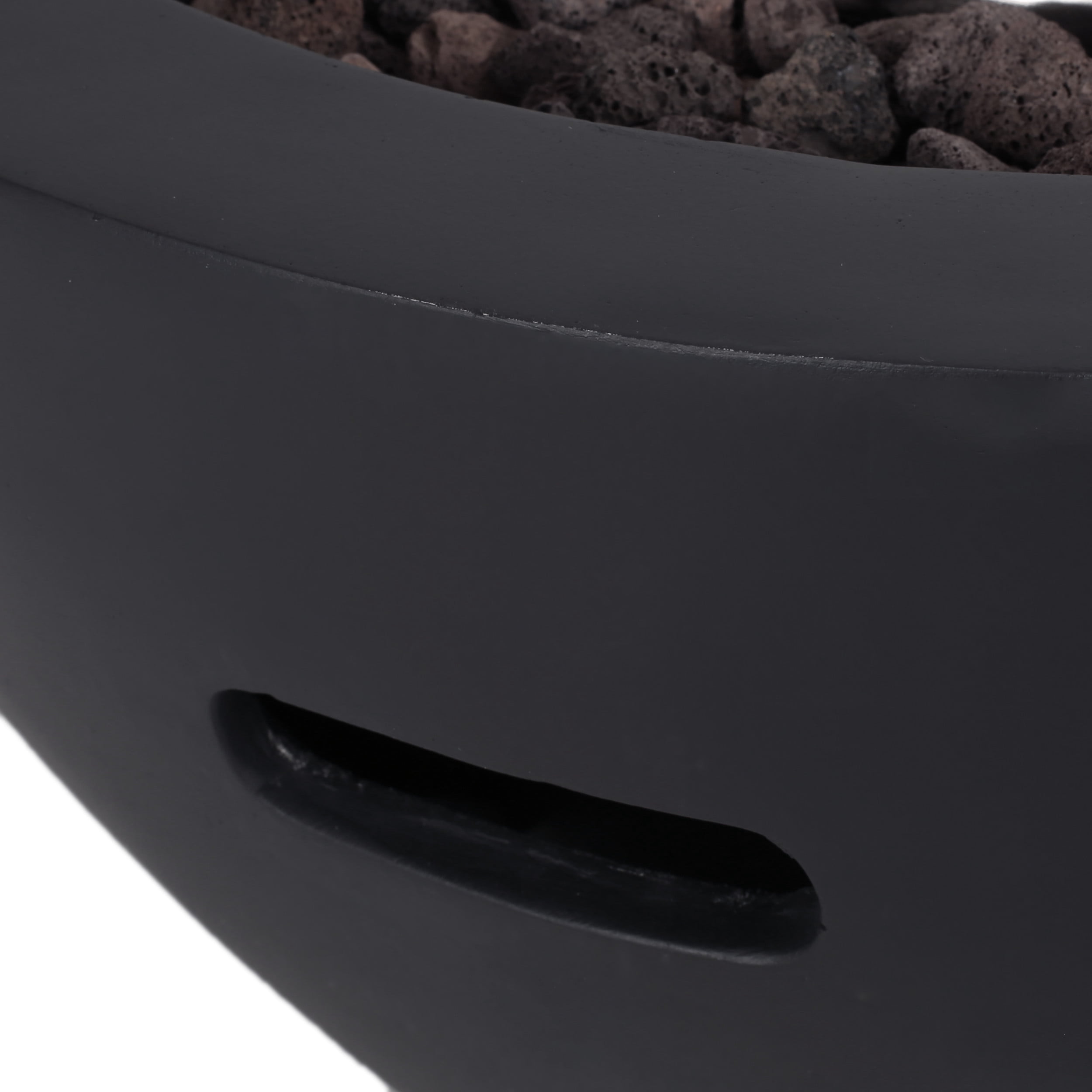 Tulip Lightweight Concrete Outdoor 40,000 BTU Fire Pit Bowl (No Tank Holder), Dark Gray