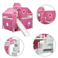 thumbnail image 5 of Aukfa Full Size Loft Bed with Slide - Princess Castle Bed with Stairway Tent Tower for Kids Girls - Pink, 5 of 8