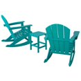 thumbnail image 3 of Ensemble de 3 Pcs de Chaises Berçantes et Table Keller pour Extérieur en Turquoise, 3 of 4