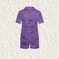 thumbnail image 4 of Zwiiyzr 2Y-13Y Toddler Baby Boys Girls 2-Piece Button Down Pajama Set Casual Short Sleeve Top and Pants Sleepwear Loungwear for Unisex Purple, 4 of 6