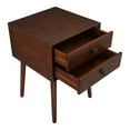 thumbnail image 6 of Leptis Mid-Century 2-Drawer Solid Wood Side Table, Espresso, 6 of 9