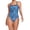 Sharp Blue, variant on Printed One Piece Thin Strap Athletic Swimsuit, Team or Practice Swimwear for Girls and Women (FN049) - Sharp Blue - 34
