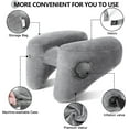 thumbnail image 4 of H-Shaped Neck Pillow for Travel Inflatable Airplane Pillow Comfortably Supports Head, Neck and Chin, Inflatable Travel Pillow with Portable Drawstring Bag (Grey), 4 of 6