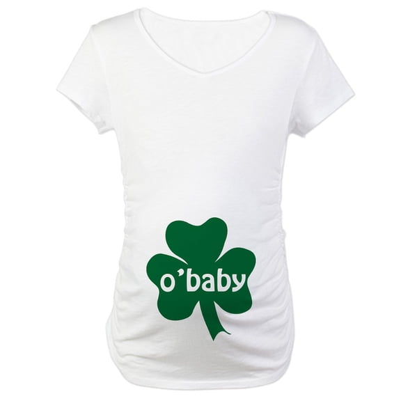 CafePress - O'baby Shamrock Maternity T Shirt - Cotton Maternity T-shirt, Cute & Funny Pregnancy Tee