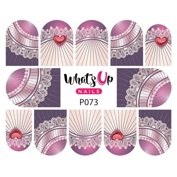 Whats Up Nails P073 Lace Royalty Water Decal Sliders for Nail Art Design