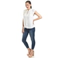 thumbnail image 2 of Blusa de manga plisada Roman Fashion/Juvenil, 10205 (Blanco) blanco CH, 2 of 5