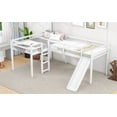 thumbnail image 4 of Newest L-Shaped Twin Loft Bed with Slide , Ladder,White Corner Loft Bed Set, Space Saving Twin Size Loft Beds with Fun Slide, Perfect for Small Rooms, 4 of 14