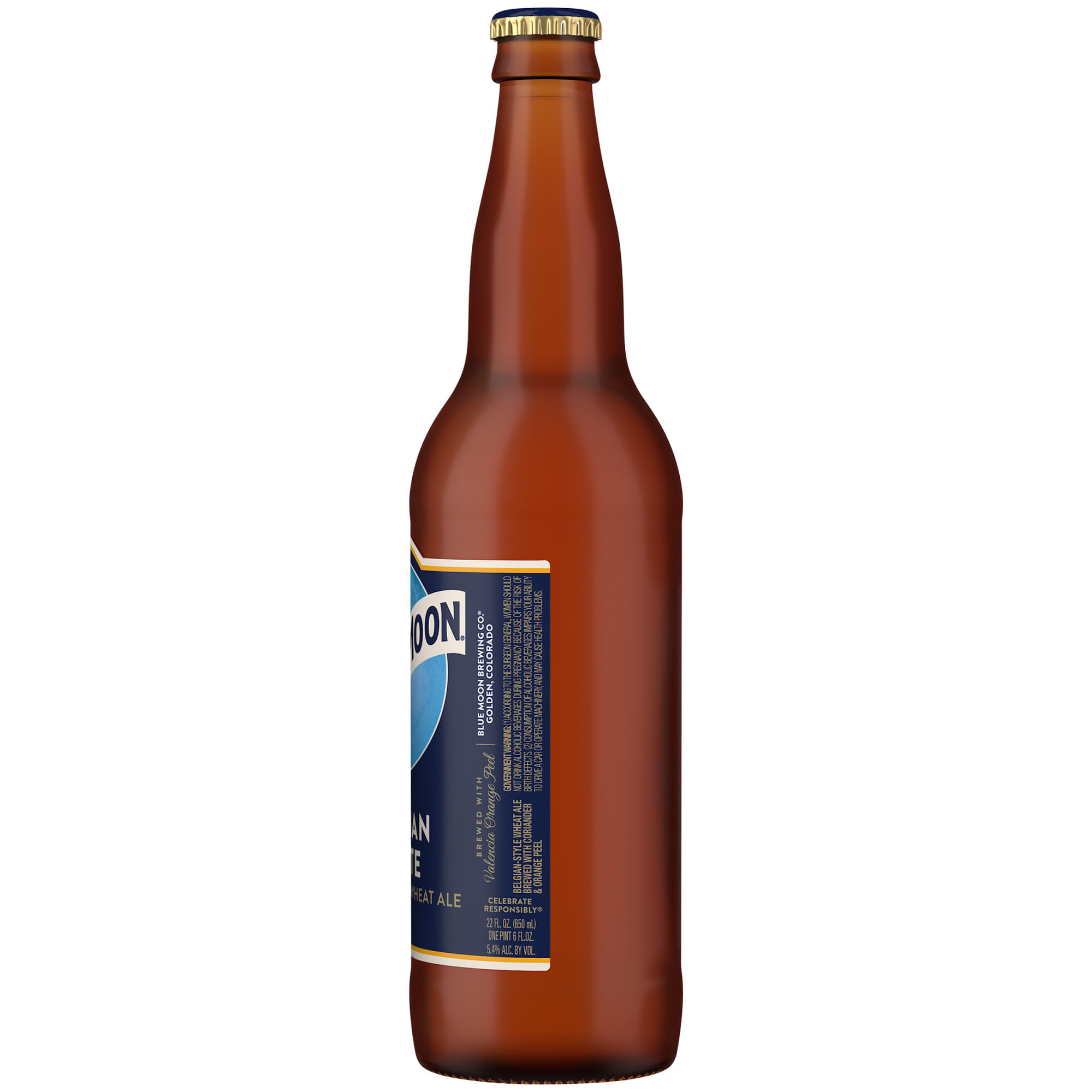 Blue Moon Belgian White Wheat Beer, Craft Beer, Beer, 22 FL OZ Bottle, %  ABV 