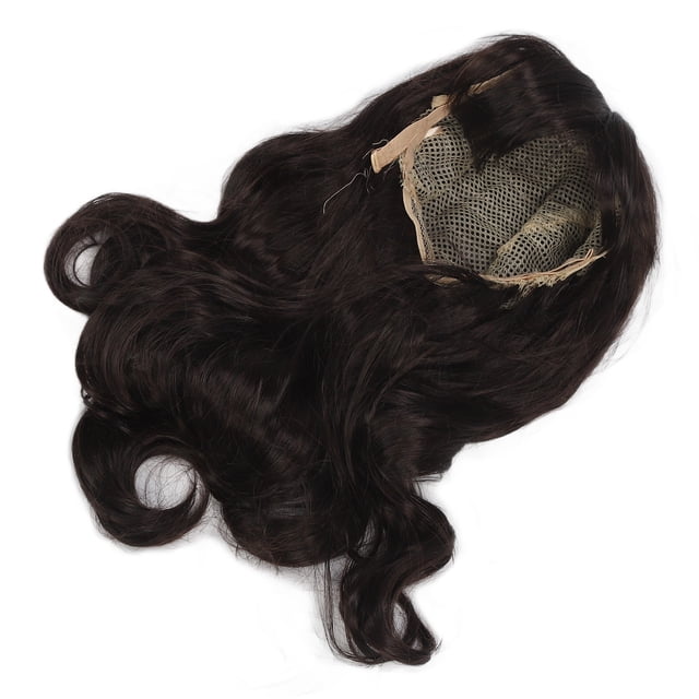 Peluca Rizada Elegante ANGGREK Marrón oscuro Con Flequillo