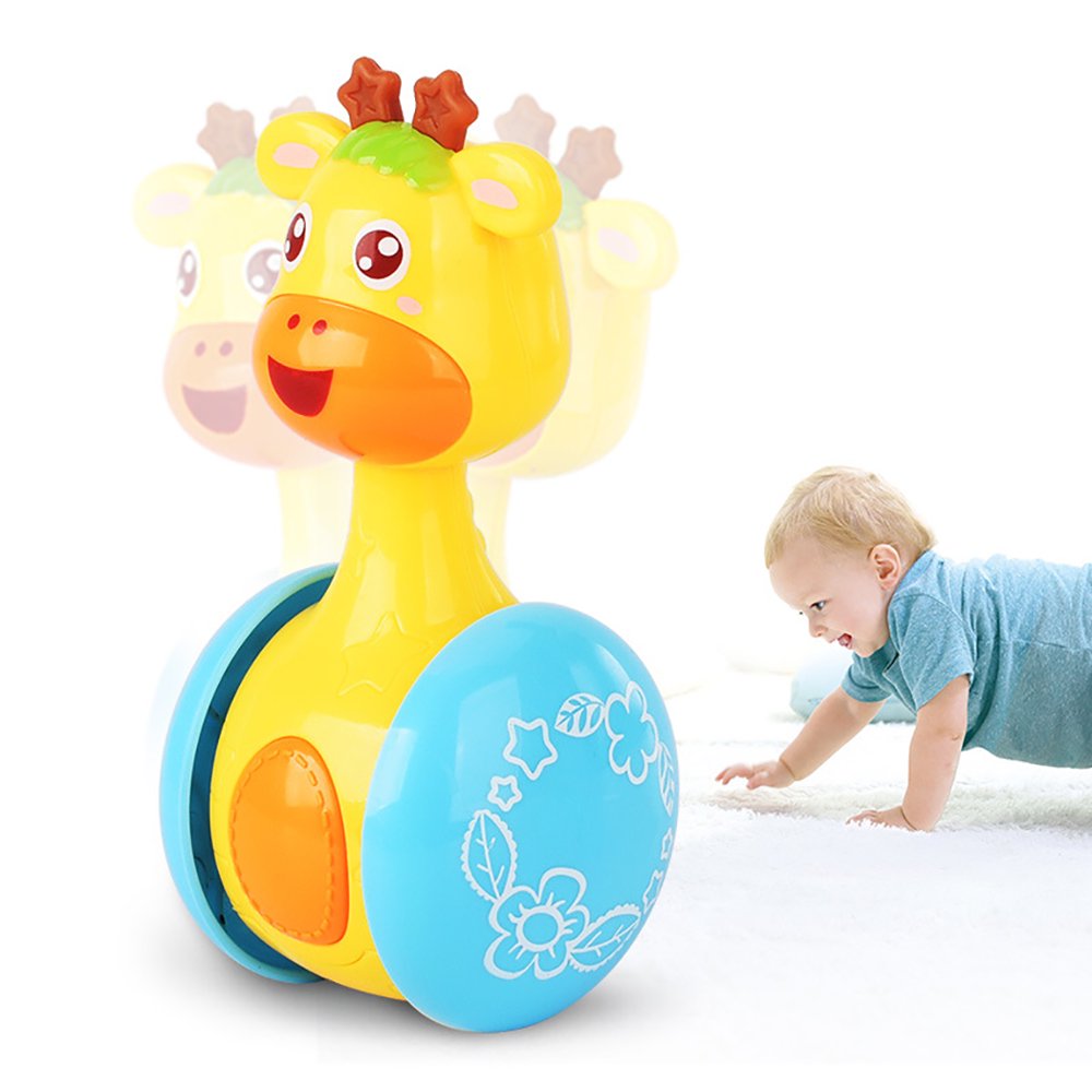 Fascigirl Tumbler Toy Cute Cartoon Giraffe Interactive Sliding Rattle