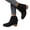 Black, variant on IEMIEMIEM Womens Cowboy Boots Boho Suede Ankle Western Cowgirl Boots Mid Calf Pointed Toe Low Heel Short Chunky Classic Fringe Booties Blue 9 Wide