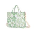 thumbnail image 7 of FORMRS Womens Corduroy Tote Bag Crossbody Shoulder Handbag with Pocket, Green Floral, 7 of 7