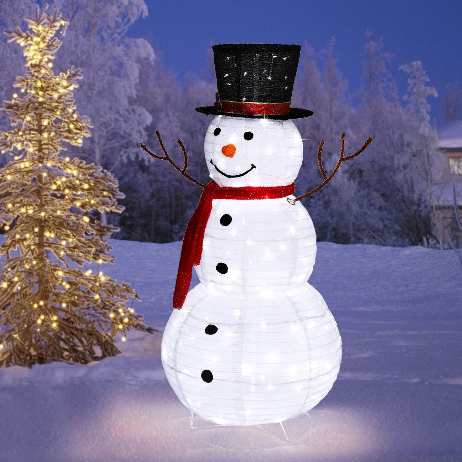 Snowman Snow Fleece Garden Snowman Decoration, 60*60*120cm 30.00V 3.60W White