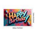 thumbnail image 3 of Happy Birthday Backdrop Banner Party Supplies Photography Props Decorations Birthday Party Background Decors Celebration Event Scene, 3 of 4