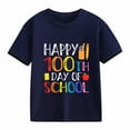thumbnail image 6 of Girl Tops 100 Days Of School Shirt Cute Letter Graphic Short Sleeve Tee Shirt Casual Kindergarten Preppy Tops Tees Shirts for Youth Girls for Back To School, 6 of 6