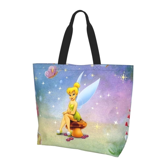 Tinker Bel Totes Bag Shopping Shoulder Bags For Women Foldable Travel Work Large Reusable Portable Grocery Bag