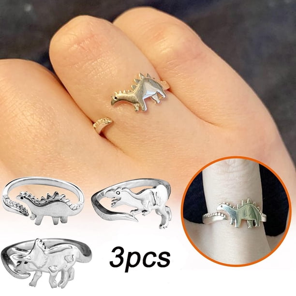 Fiudx Dinosaurios, Collares Modernos, Apertura Ajustable, Elegante Accesorio de Fiesta, Joyería de Moda para Mujer, Ideal para Bodas, Banquetes, Diseño Llamativo, Incluye 3 Piezas.