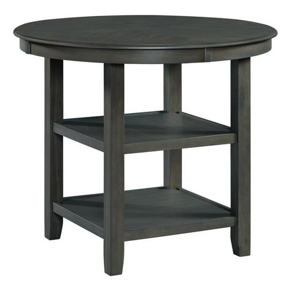 Pemberly Row Transitional Counter Height Dining Table in Gray