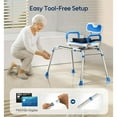thumbnail image 4 of Bluelog Sliding Shower Chair with Extra-Wide 360° Swivel Seat, 330lbs Tub Transfer Bench, Adjustable Height for Elderly & Disabled Inside Shower Chair, 4 of 8
