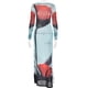 thumbnail image 1 of Women's Sexy See-Through Mesh Long Sleeve Dress High Waist A-Line Long Skirt Blue Floral Print Round Neck, 1 of 4