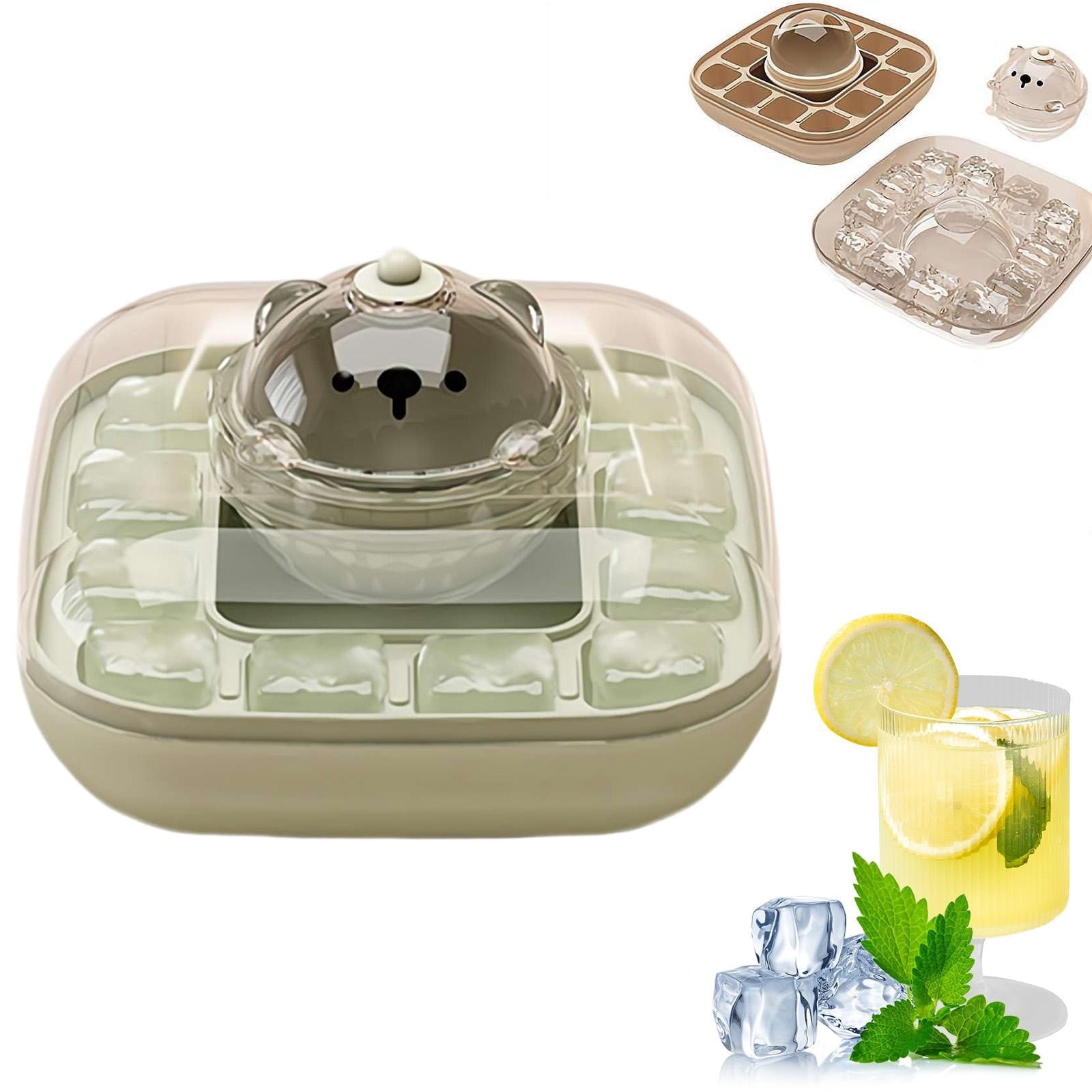 ZMKIAG 2 in 1 Ice Cube Tray with Storage Box & Lid – Spherical Ice Ball Maker & Ice Cube Mold, Easily Release Multifunctional Ice Molds for Whiskey, Cocktails, Bourbon, Drinks