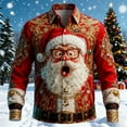 thumbnail image 2 of XDZJLR Mens Christmas Shirt Xmas Themed Button Down Long Sleeve Shirt Festive Holiday Party Wear Comfortable Casual Dress Shirt Classic Fit Formal Blouse Red S, 2 of 3