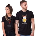 thumbnail image 2 of Ropa de pareja divertida de Navidad, Winedeer y Reno, cerveza, parejas, hombres y mujeres, diseño de Feliz Navidad, camisetas de amantes, 2 of 5