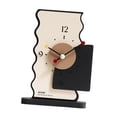 thumbnail image 2 of Abbracc Table Clock Desktop Decoration with Arabic Numerals Wood Gift Clock Modern Table Black, 2 of 9