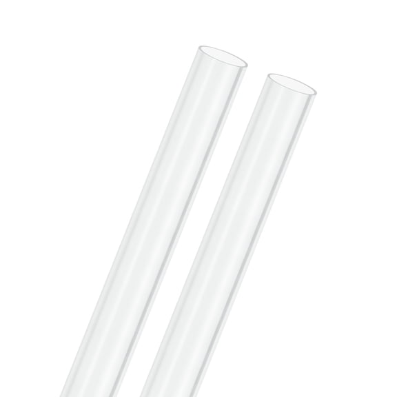 2-Pack Clear Plastic Tube, 10mm[0.39"] ID x 11mm[0.43"] OD High Impact Rigid Polycarbonate Round Pipes [305mm/12IN]