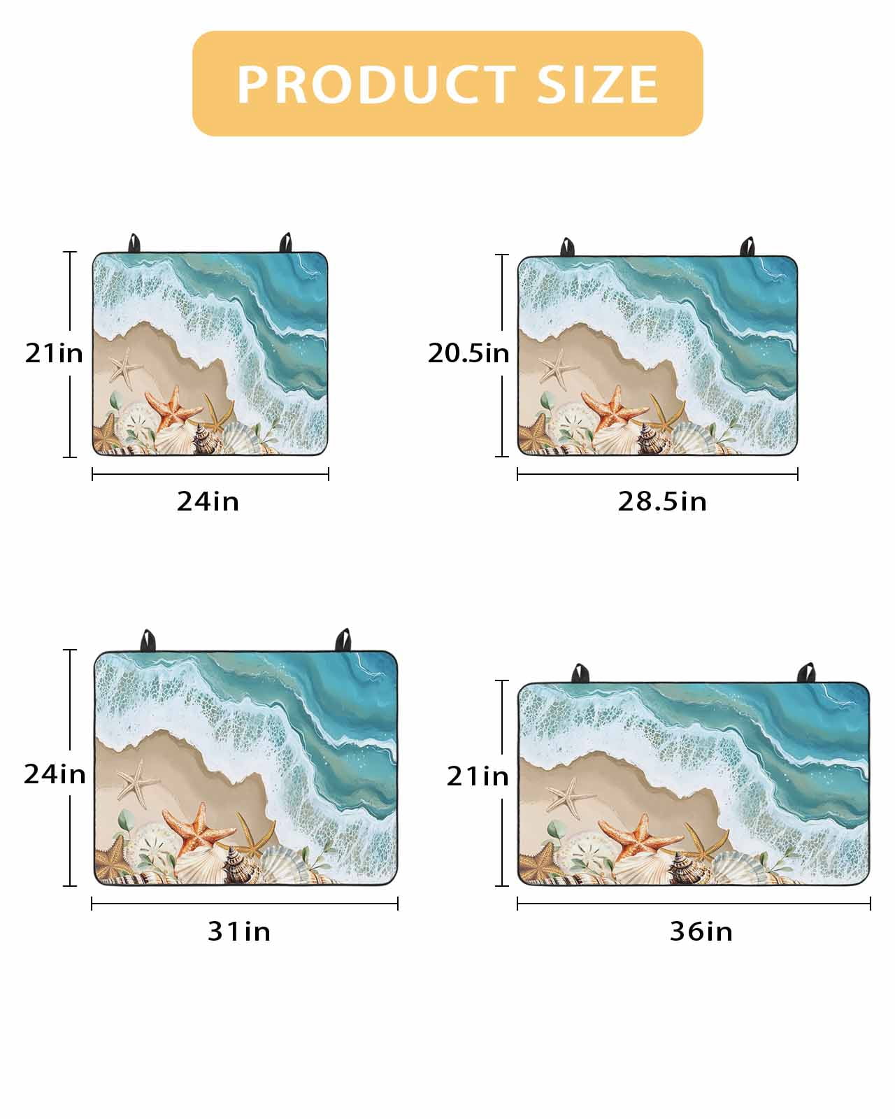 nqOlkjepod Large Induction Cooktop Protector Mat 24"x21", Coastal Beach Ocean Stove Top Covers for Electric Stove, Nautical Starfish Shells Conch Stove Burner Cover Mats, Glass Top Stove Cover