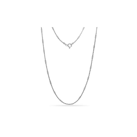 Sterling Silver Diamond Cut Rope Chain Necklace 30 Inch