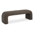 thumbnail image 1 of Meridian Furniture Banc en Tissu Bouclé Brun Niagara, 1 of 8
